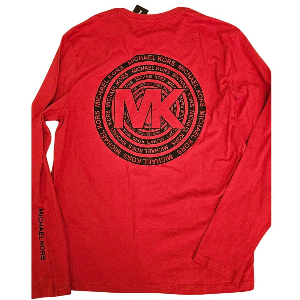 NWT red long sleeve Michael Kors Logo on the back of shirt size large